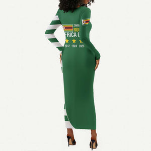 Zimbabwe Rugby History Champion Long Sleeve Bodycon Dress One For The History Sables - African Pride