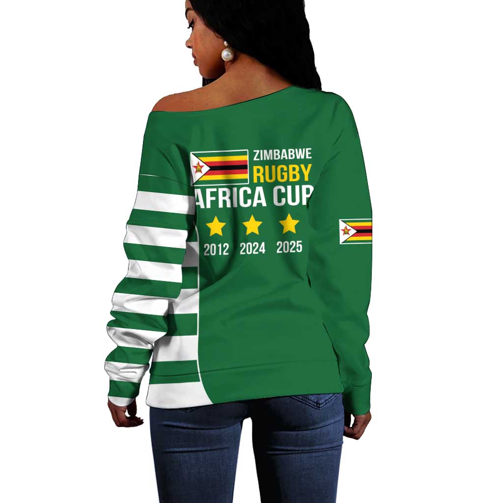 Zimbabwe Rugby History Champion Off Shoulder Sweater One For The History Sables - African Pride