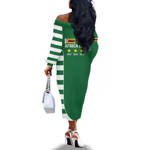 Zimbabwe Rugby History Champion Off The Shoulder Long Sleeve Dress One For The History Sables - African Pride