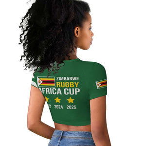 Zimbabwe Rugby History Champion Raglan Cropped T shirt One For The History Sables - African Pride