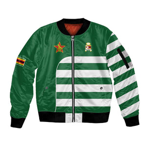 Zimbabwe Rugby History Champion Sleeve Zip Bomber Jacket One For The History Sables - African Pride