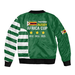 Zimbabwe Rugby History Champion Sleeve Zip Bomber Jacket One For The History Sables - African Pride