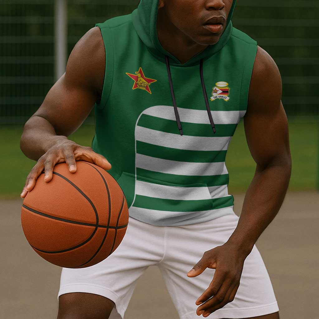 Zimbabwe Rugby History Champion Sleeveless Hoodie One For The History Sables - African Pride