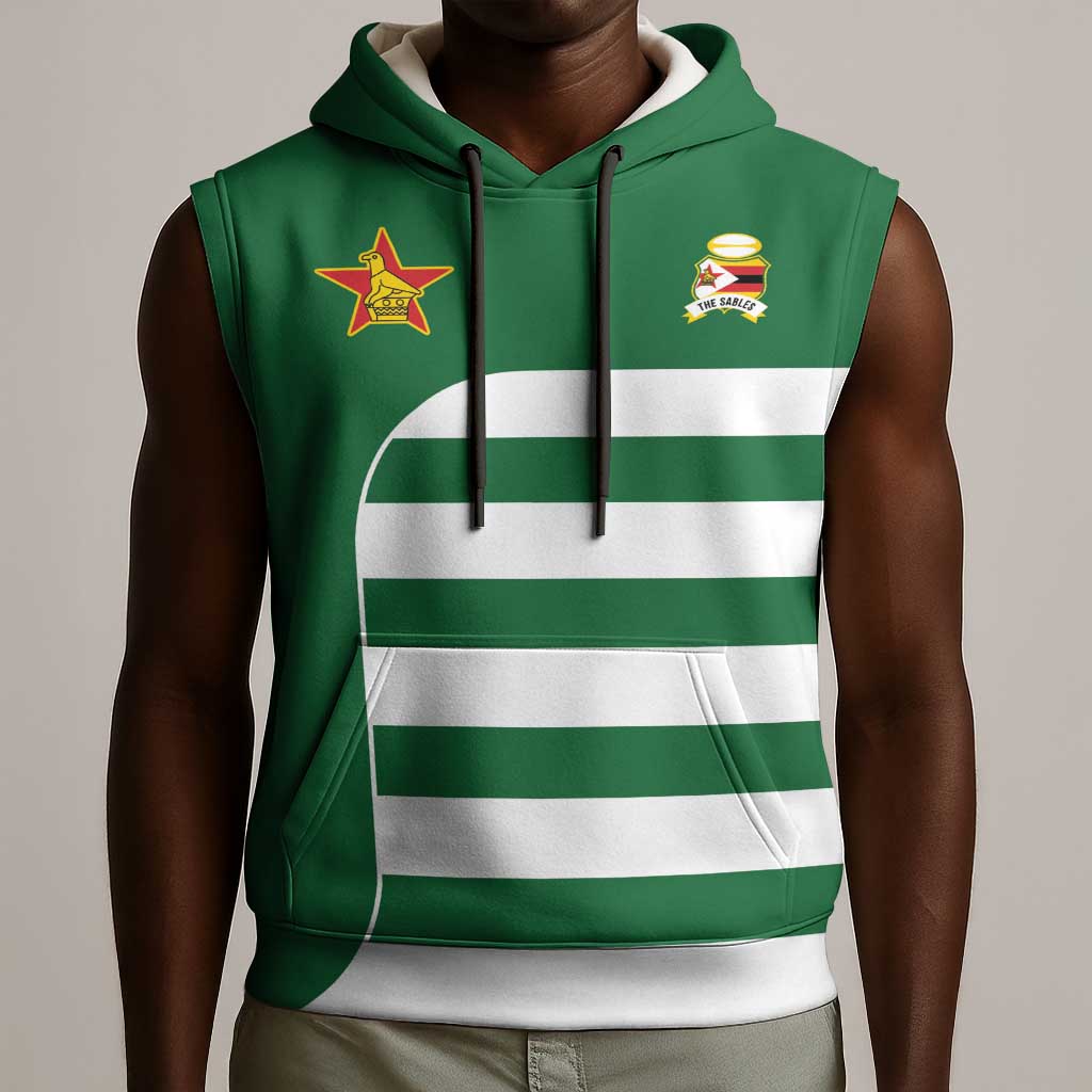 Zimbabwe Rugby History Champion Sleeveless Hoodie One For The History Sables - African Pride