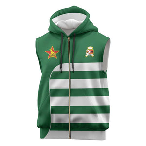 Zimbabwe Rugby History Champion Sleeveless Zip Hoodie One For The History Sables - African Pride