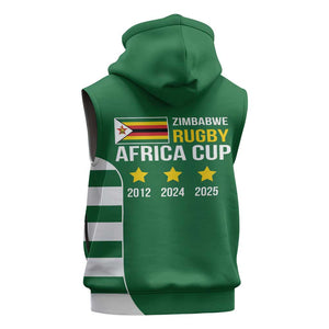Zimbabwe Rugby History Champion Sleeveless Zip Hoodie One For The History Sables - African Pride