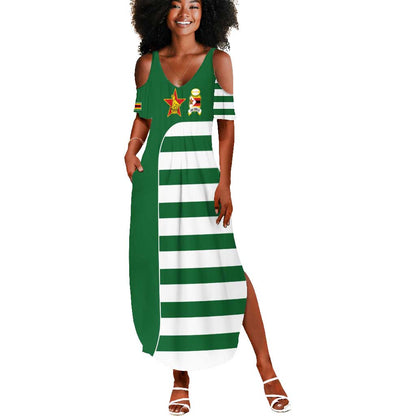 Zimbabwe Rugby History Champion Summer Maxi Dress One For The History Sables - African Pride