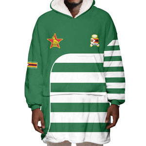 Zimbabwe Rugby History Champion Wearable Blanket Hoodie One For The History Sables - African Pride
