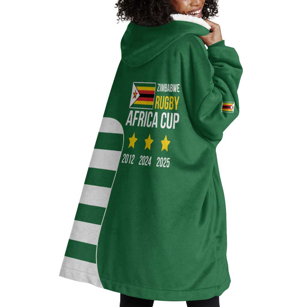 Zimbabwe Rugby History Champion Wearable Blanket Hoodie One For The History Sables - African Pride