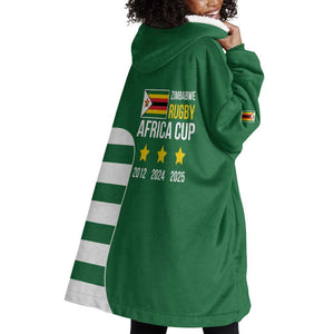 Zimbabwe Rugby History Champion Wearable Blanket Hoodie One For The History Sables - African Pride