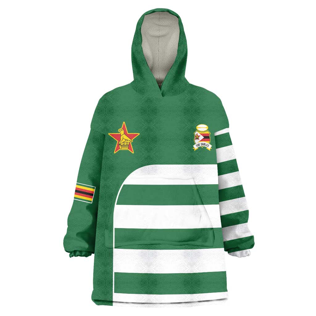 Zimbabwe Rugby History Champion Wearable Blanket Hoodie One For The History Sables - African Pride