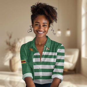 Zimbabwe Rugby History Champion Women Casual Shirt One For The History Sables - African Pride