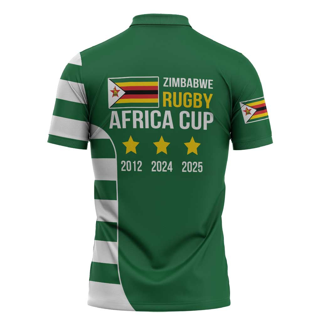 Zimbabwe Rugby History Champion Zipper Polo Shirt One For The History Sables