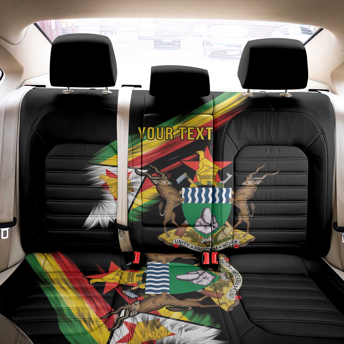 Zimbabwe Wings Flag Back Car Seat Cover Proudly Zimbabwean - African Pride