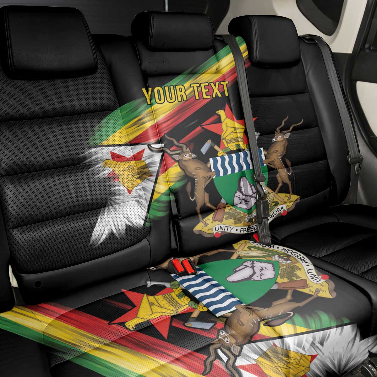 Zimbabwe Wings Flag Back Car Seat Cover Proudly Zimbabwean - African Pride
