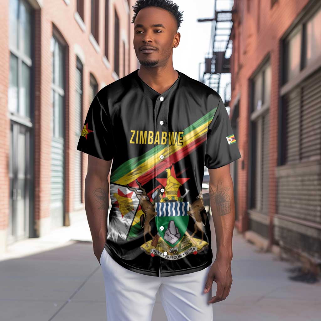 Zimbabwe Wings Flag Baseball Jersey Proudly Zimbabwean - African Pride