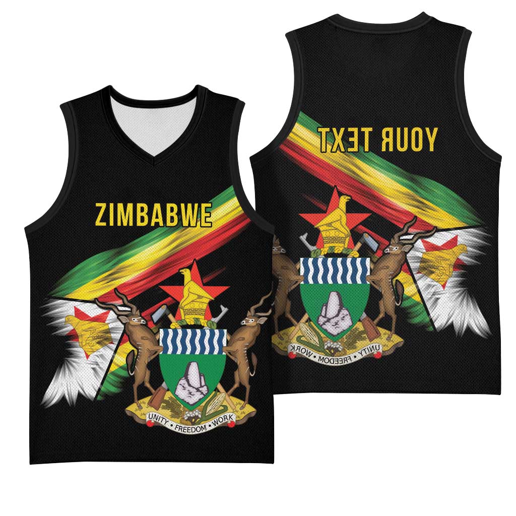 Zimbabwe Wings Flag Basketball Jersey Proudly Zimbabwean - African Pride
