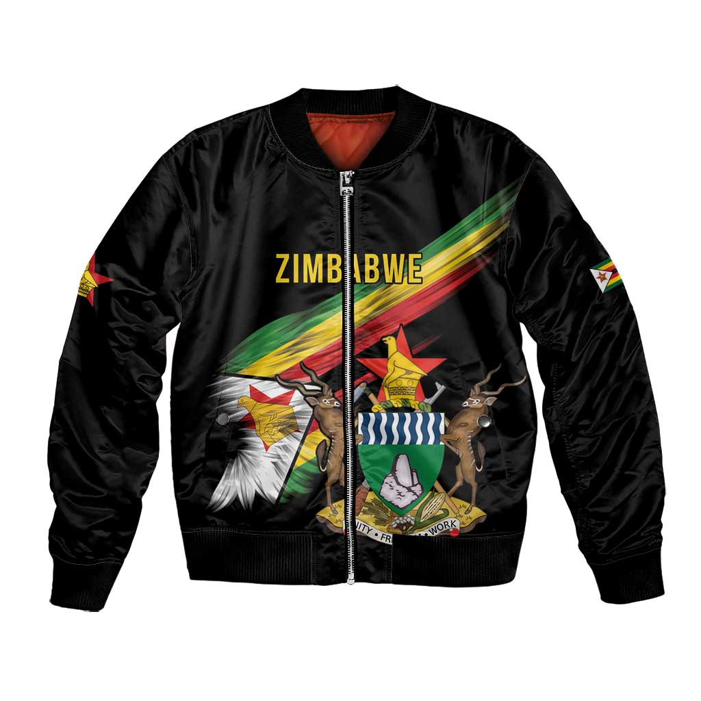 Zimbabwe Wings Flag Bomber Jacket Proudly Zimbabwean - African Pride