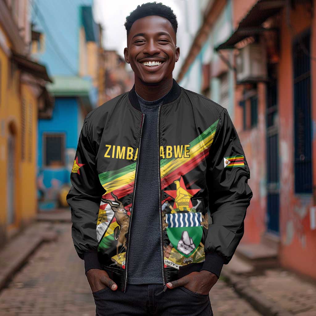 Zimbabwe Wings Flag Bomber Jacket Proudly Zimbabwean - African Pride