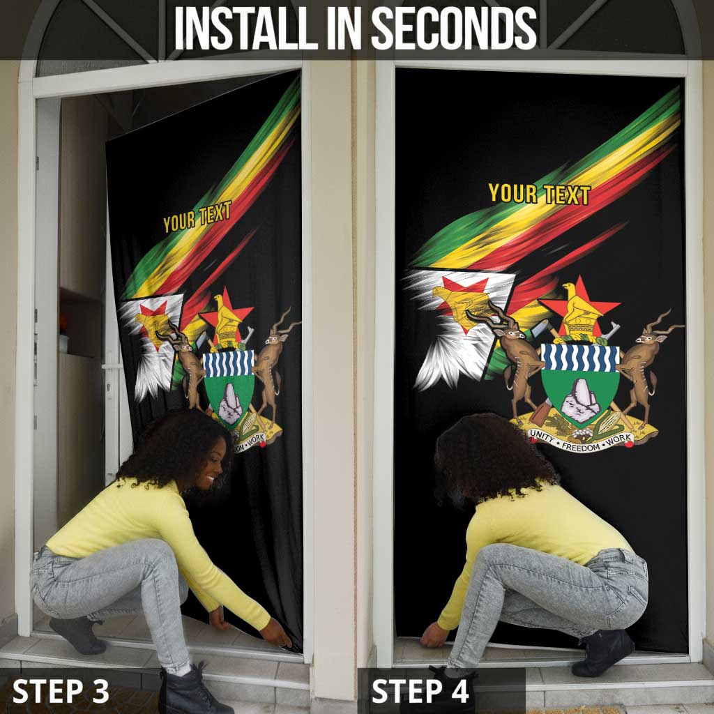 Personalized Zimbabwe Wings Flag Door Cover Proudly Zimbabwean