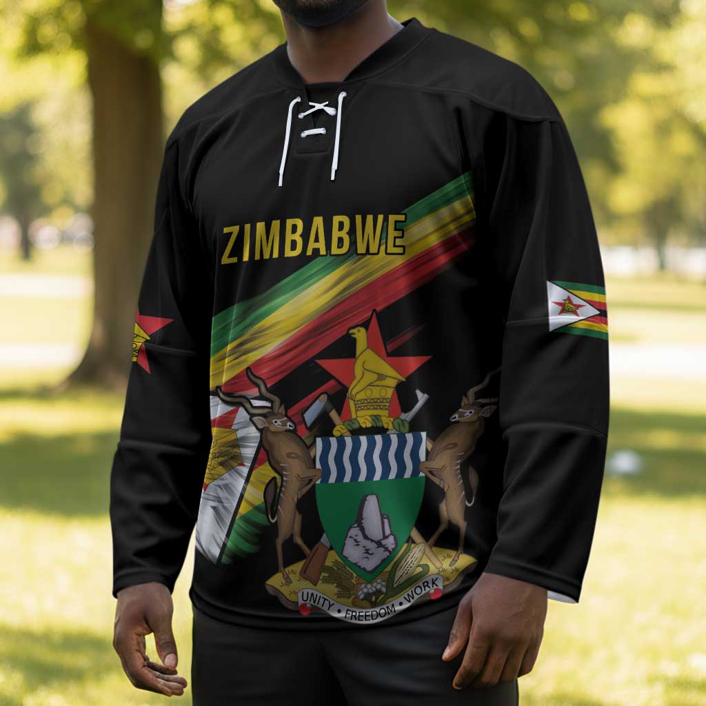 Personalized Zimbabwe Wings Flag Hockey Jersey Proudly Zimbabwean