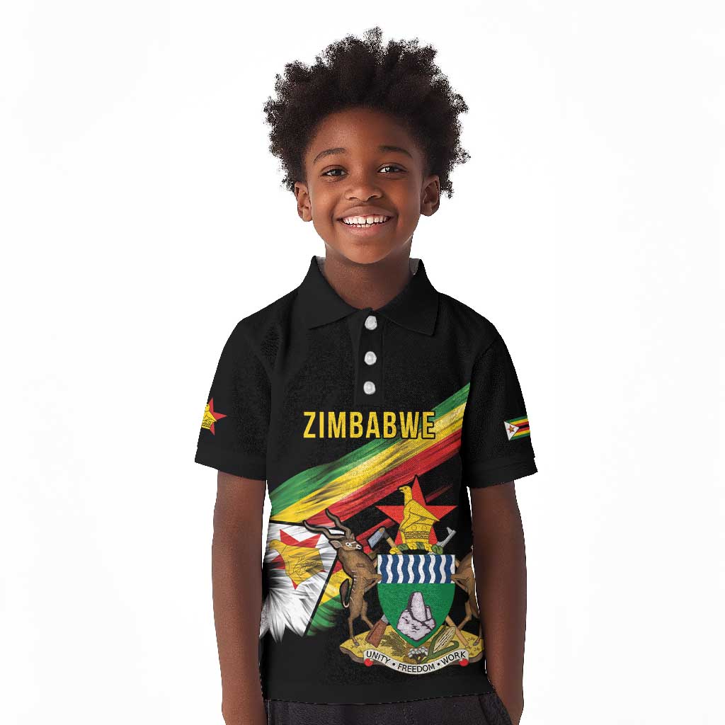 Zimbabwe Wings Flag Kid Polo Shirt Proudly Zimbabwean - African Pride