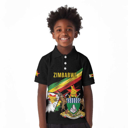 Zimbabwe Wings Flag Kid Polo Shirt Proudly Zimbabwean - African Pride