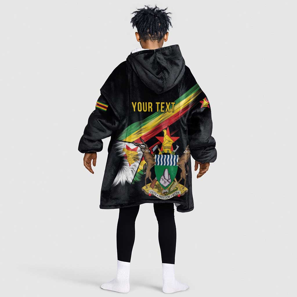 Zimbabwe Wings Flag Kid Wearable Blanket Hoodie Proudly Zimbabwean - African Pride
