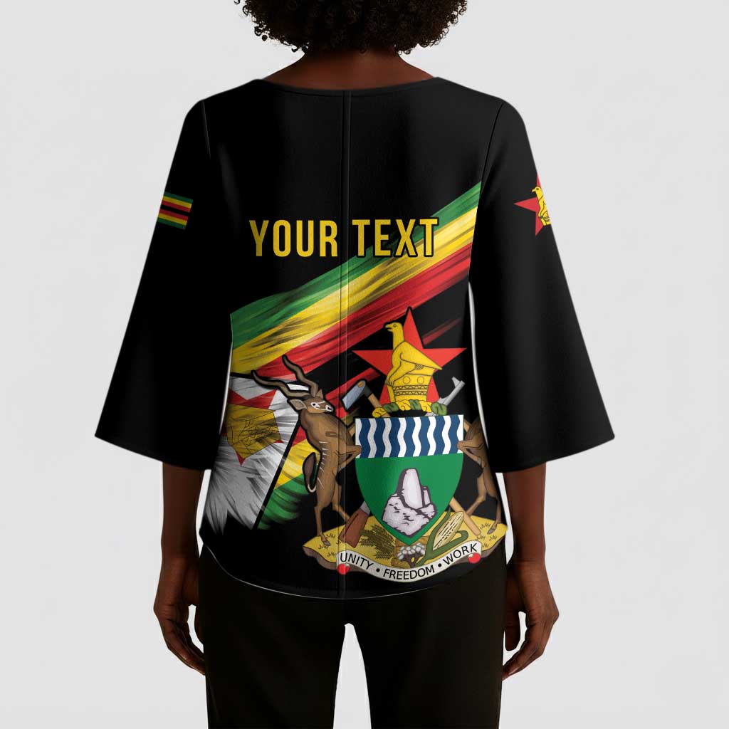 Personalized Zimbabwe Wings Flag Kimono Sleeve Blouse Proudly Zimbabwean