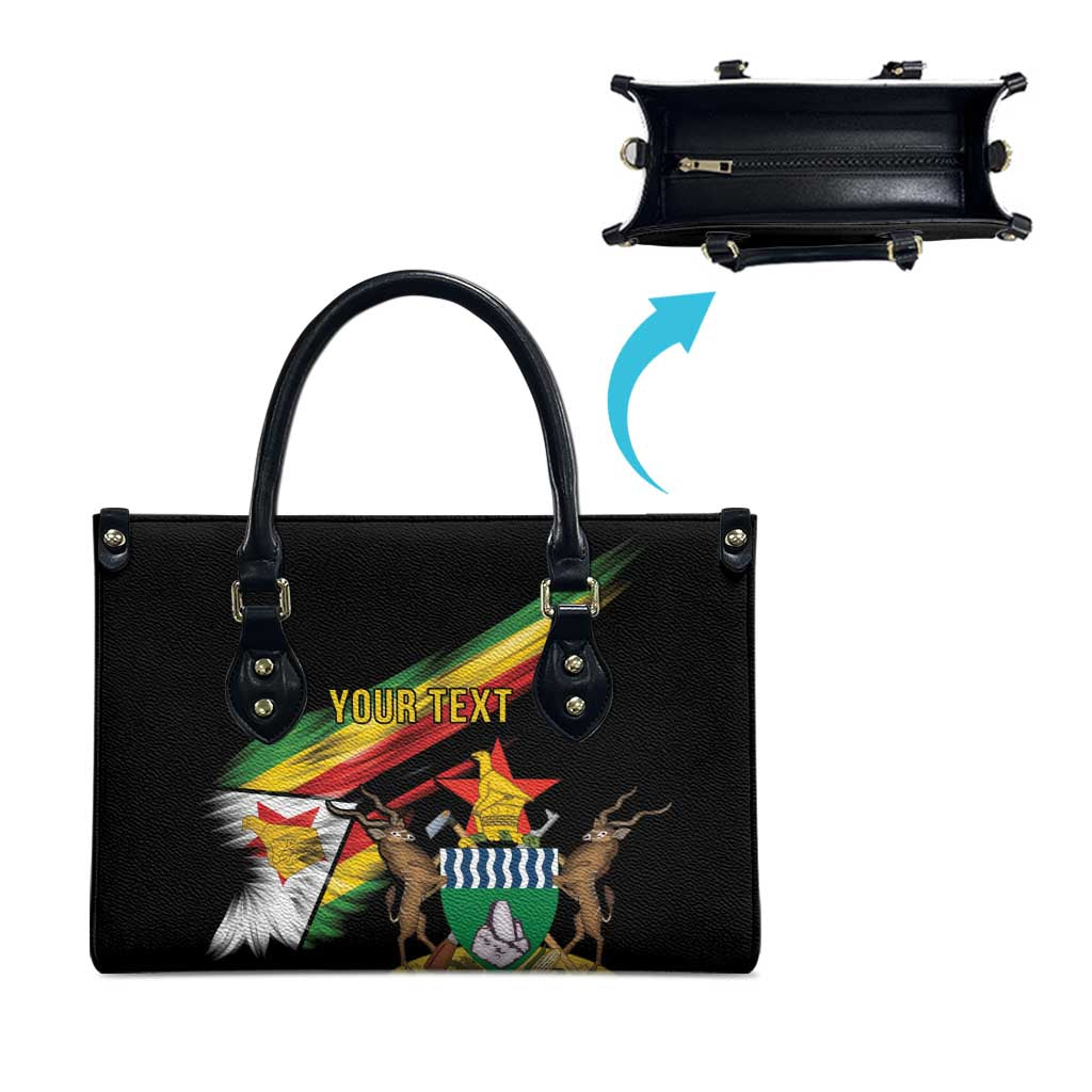 Personalized Zimbabwe Wings Flag Leather Bag Proudly Zimbabwean