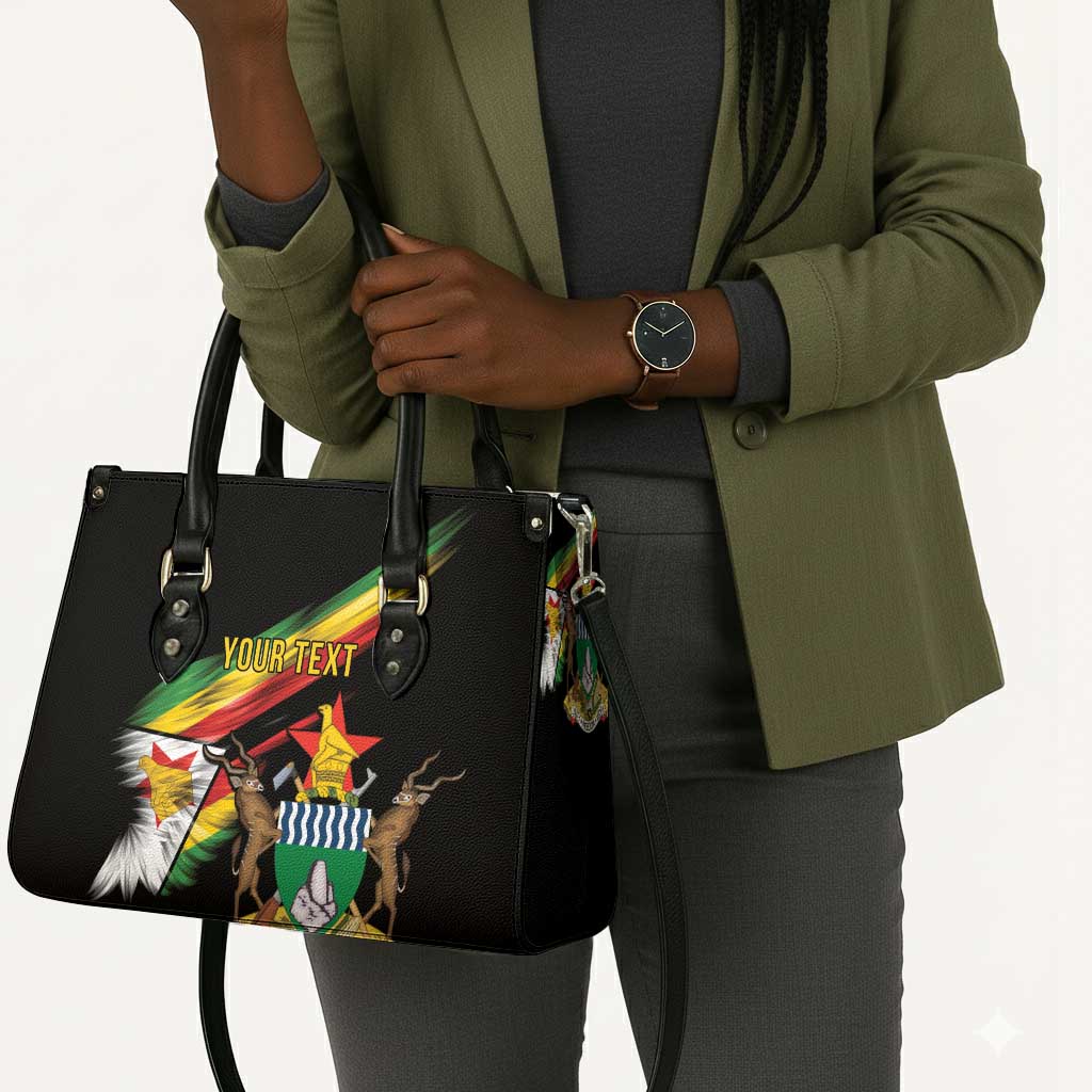 Personalized Zimbabwe Wings Flag Leather Bag Proudly Zimbabwean