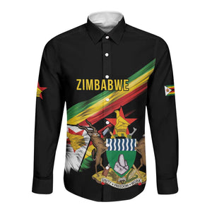 Zimbabwe Wings Flag Long Sleeve Button Shirt Proudly Zimbabwean - African Pride