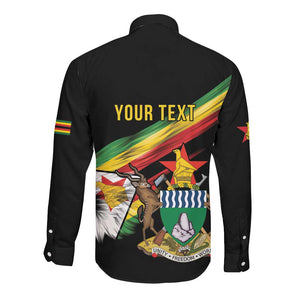 Zimbabwe Wings Flag Long Sleeve Button Shirt Proudly Zimbabwean - African Pride