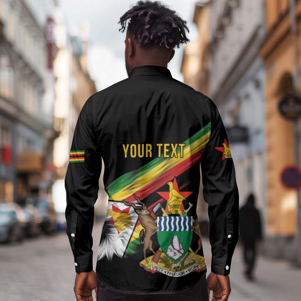 Zimbabwe Wings Flag Long Sleeve Button Shirt Proudly Zimbabwean - African Pride