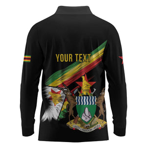 Zimbabwe Wings Flag Long Sleeve Polo Shirt Proudly Zimbabwean - African Pride