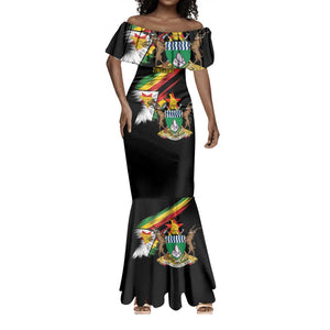 Zimbabwe Wings Flag Mermaid Dress Proudly Zimbabwean - African Pride