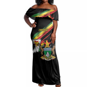 Zimbabwe Wings Flag Off Shoulder Maxi Dress Proudly Zimbabwean - African Pride
