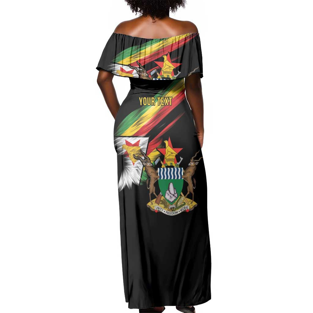 Zimbabwe Wings Flag Off Shoulder Maxi Dress Proudly Zimbabwean - African Pride