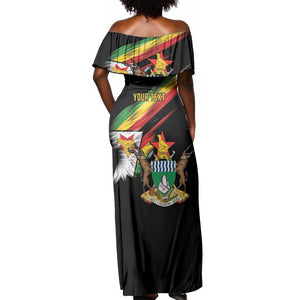 Zimbabwe Wings Flag Off Shoulder Maxi Dress Proudly Zimbabwean - African Pride