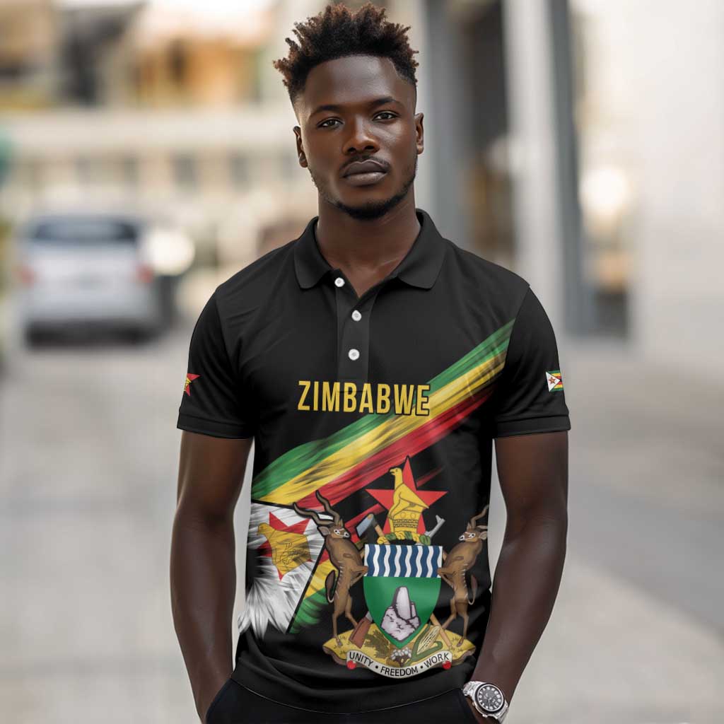 Zimbabwe Wings Flag Polo Shirt Proudly Zimbabwean - African Pride