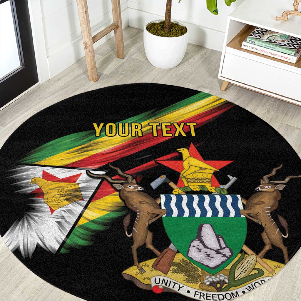 Zimbabwe Wings Flag Round Carpet Proudly Zimbabwean - African Pride