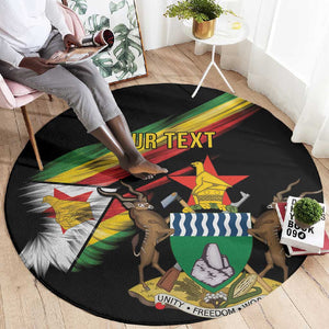 Zimbabwe Wings Flag Round Carpet Proudly Zimbabwean - African Pride