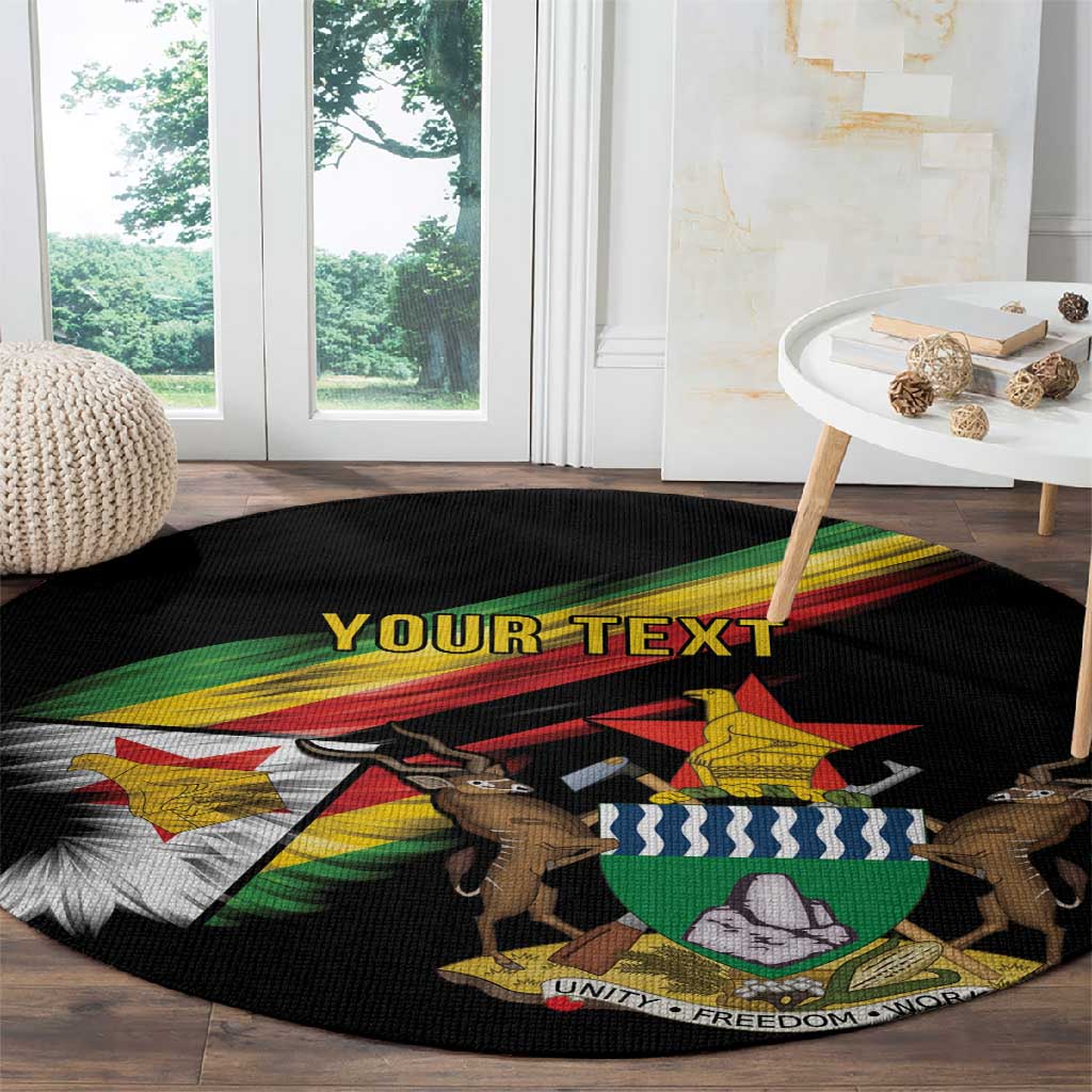 Zimbabwe Wings Flag Round Carpet Proudly Zimbabwean - African Pride