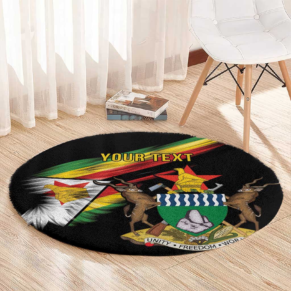Zimbabwe Wings Flag Round Carpet Proudly Zimbabwean - African Pride
