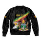 Zimbabwe Wings Flag Sleeve Zip Bomber Jacket Proudly Zimbabwean - African Pride