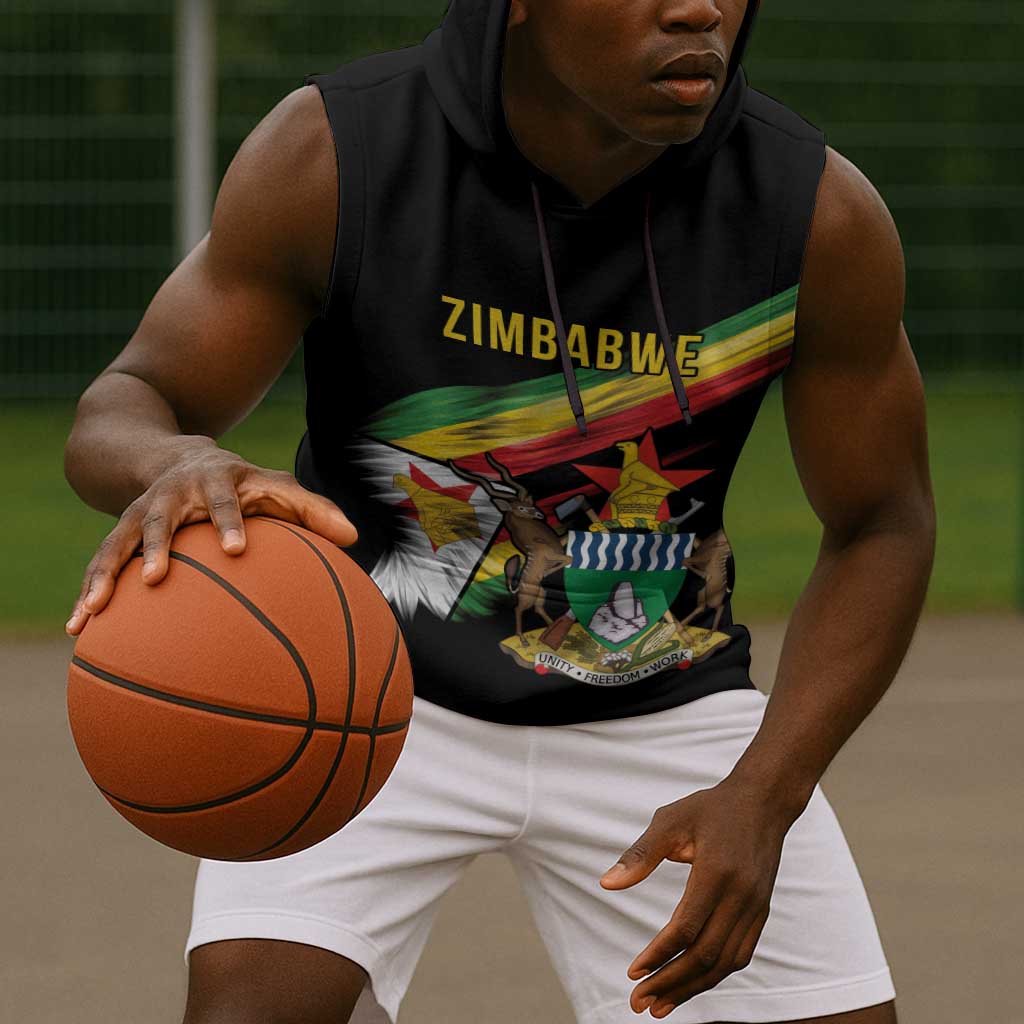 Zimbabwe Wings Flag Sleeveless Hoodie Proudly Zimbabwean - African Pride