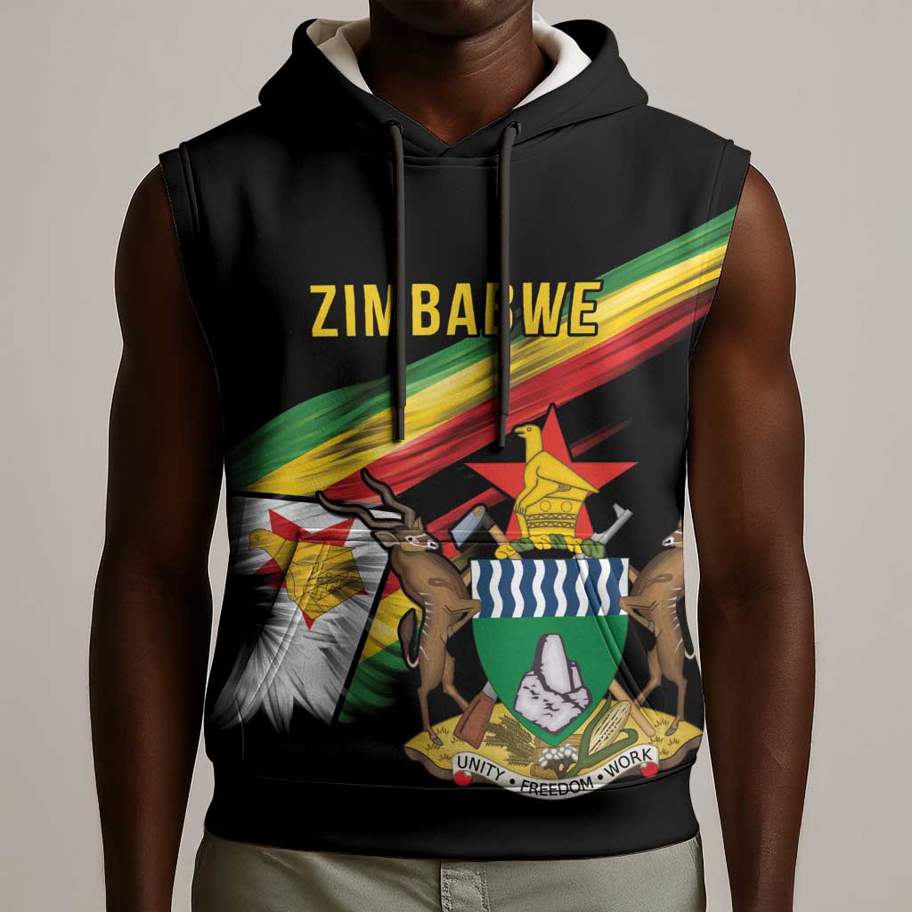 Zimbabwe Wings Flag Sleeveless Hoodie Proudly Zimbabwean - African Pride