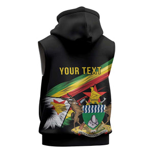 Zimbabwe Wings Flag Sleeveless Zip Hoodie Proudly Zimbabwean - African Pride