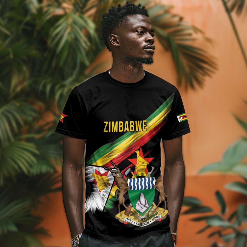 Zimbabwe Wings Flag T shirt Proudly Zimbabwean - African Pride