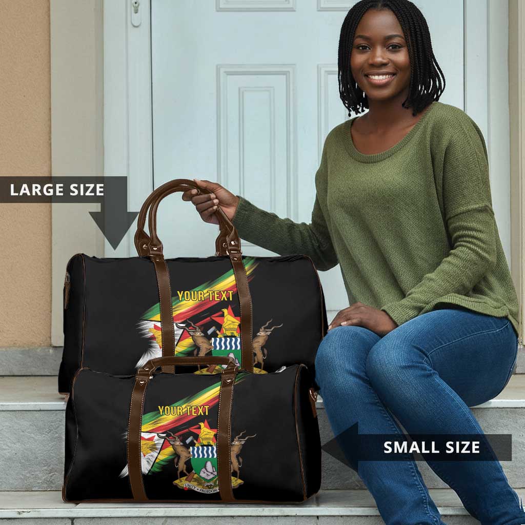 Personalized Zimbabwe Wings Flag Travel Bag Proudly Zimbabwean